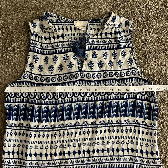 Beachlunchlounge Blue Kayla Tassel Shift Bohemian Casual Dress size large - Picture 6 of 8